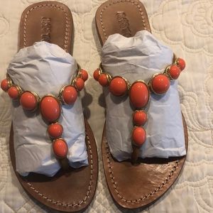 Mystique cabochon stone sandals